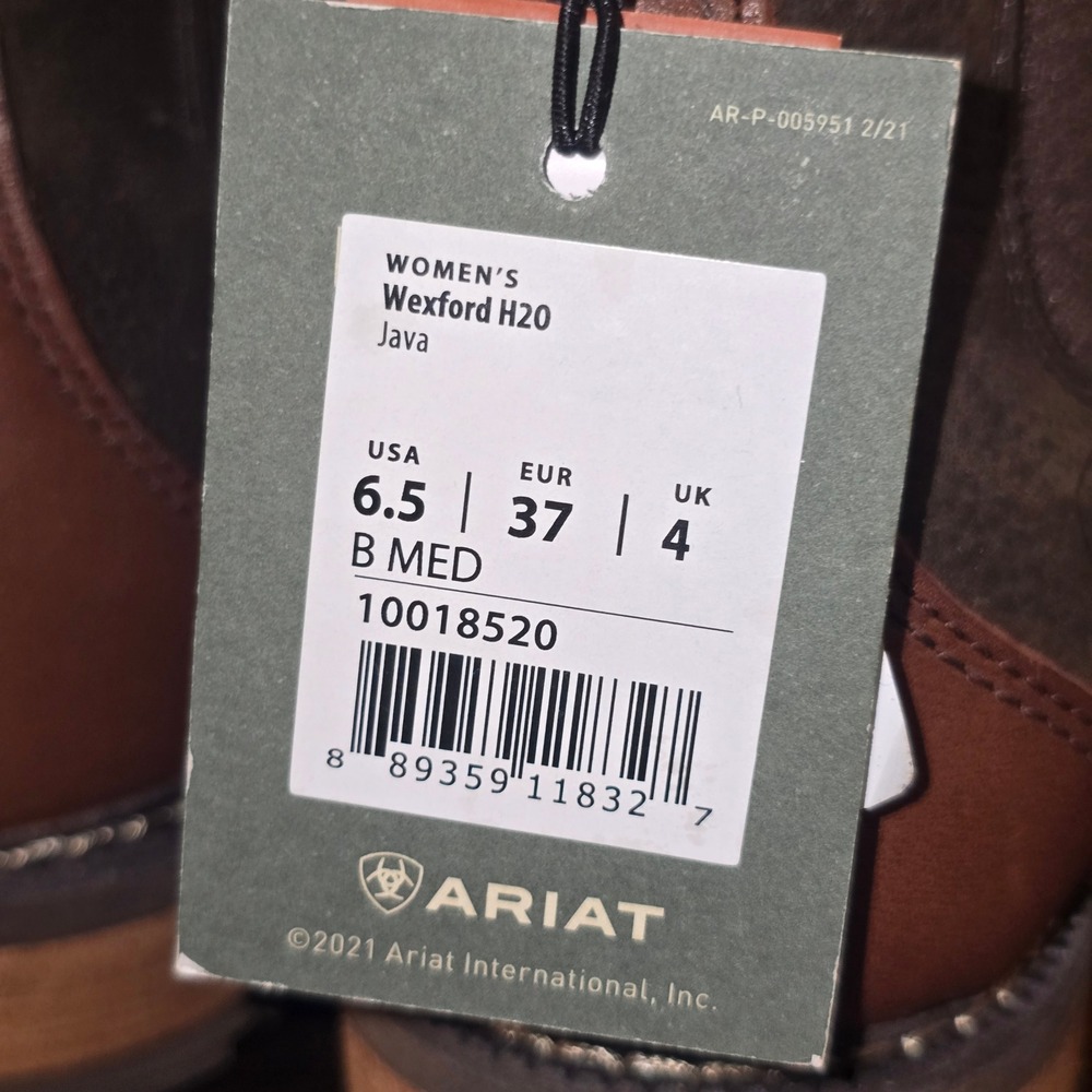 Ariat Wexford H20 Boot 6.5 Women Java Brown Waterproof Leather Chelsea 10018520 - Picture 8 of 8